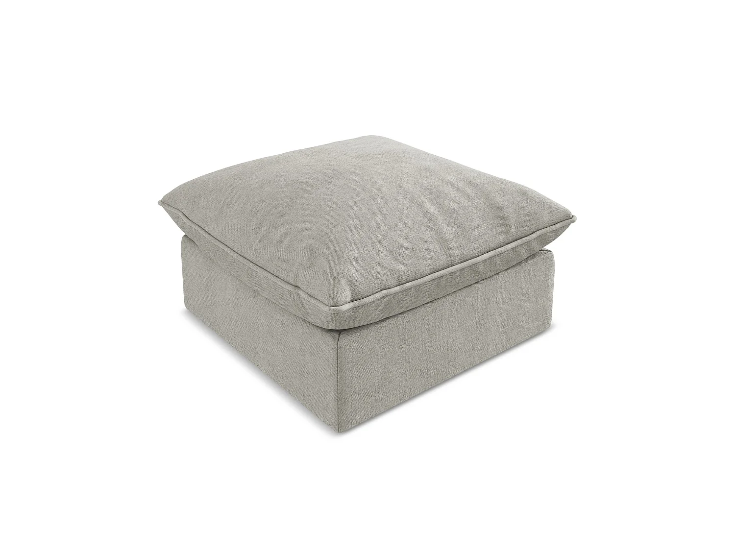 Pouf - Hocker - Strukturstoff - Hellgrau - RAVENNA