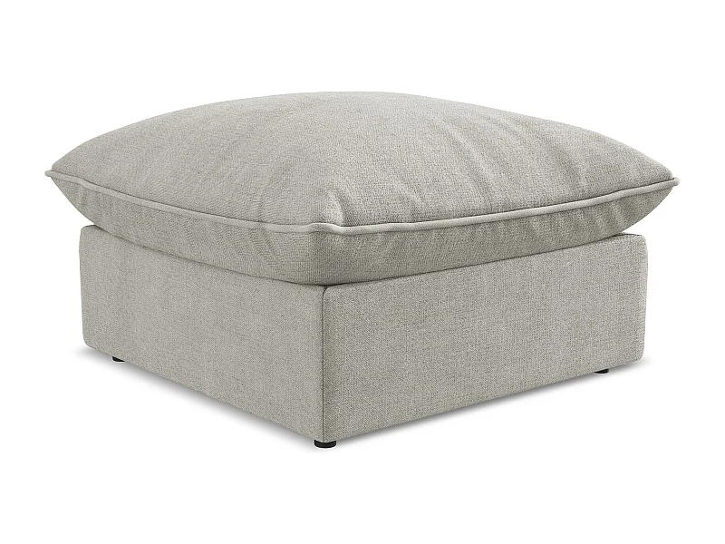 Pouf - Hocker - Strukturstoff - Hellgrau - MANAO