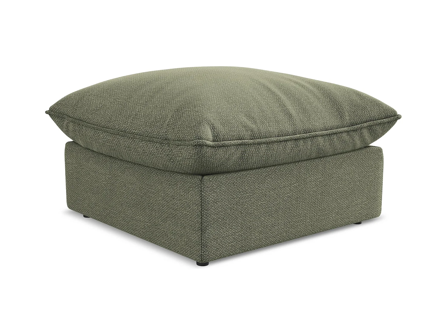 Pouf - Hocker - Bouclé - Olive - MANAO