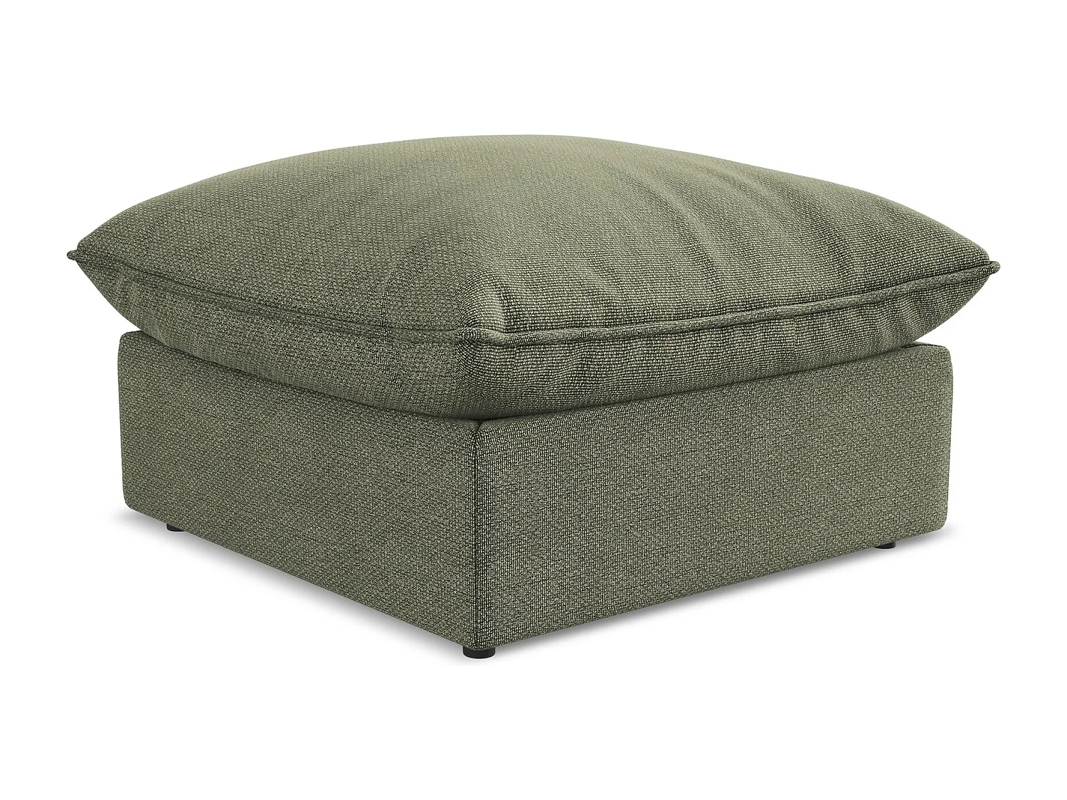 Pouf en tissu bouclette - olive - MANAO