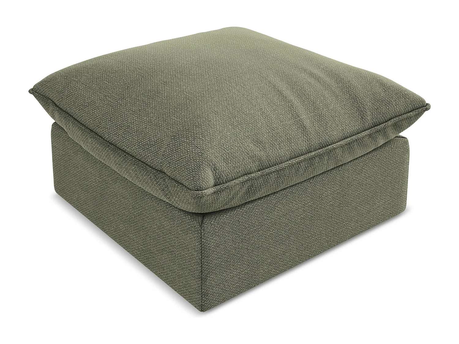 Pouf en tissu bouclette - olive - MANAO