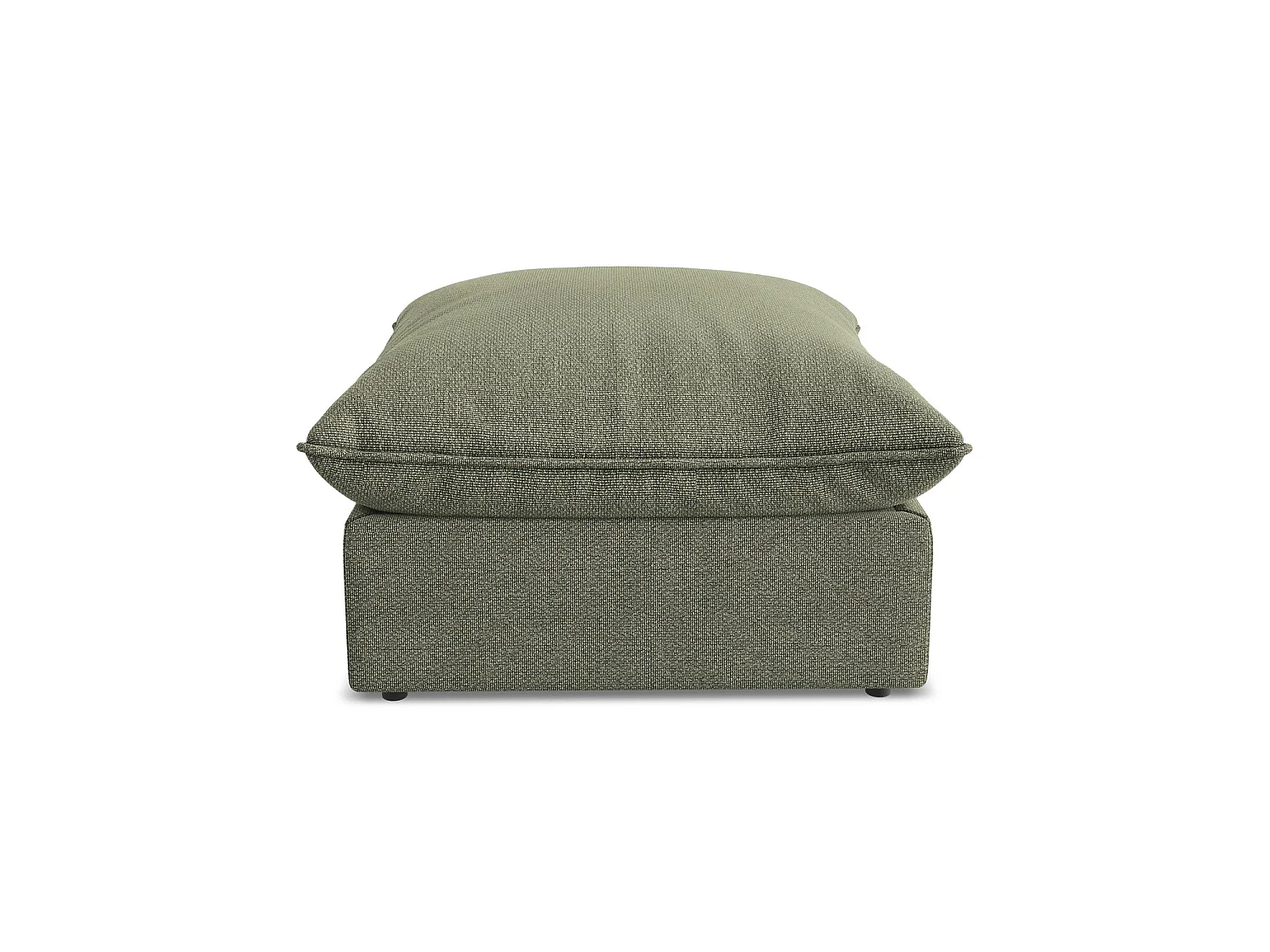Pufa - z tkaniny bouclé - oliwkowy - RAVENNA