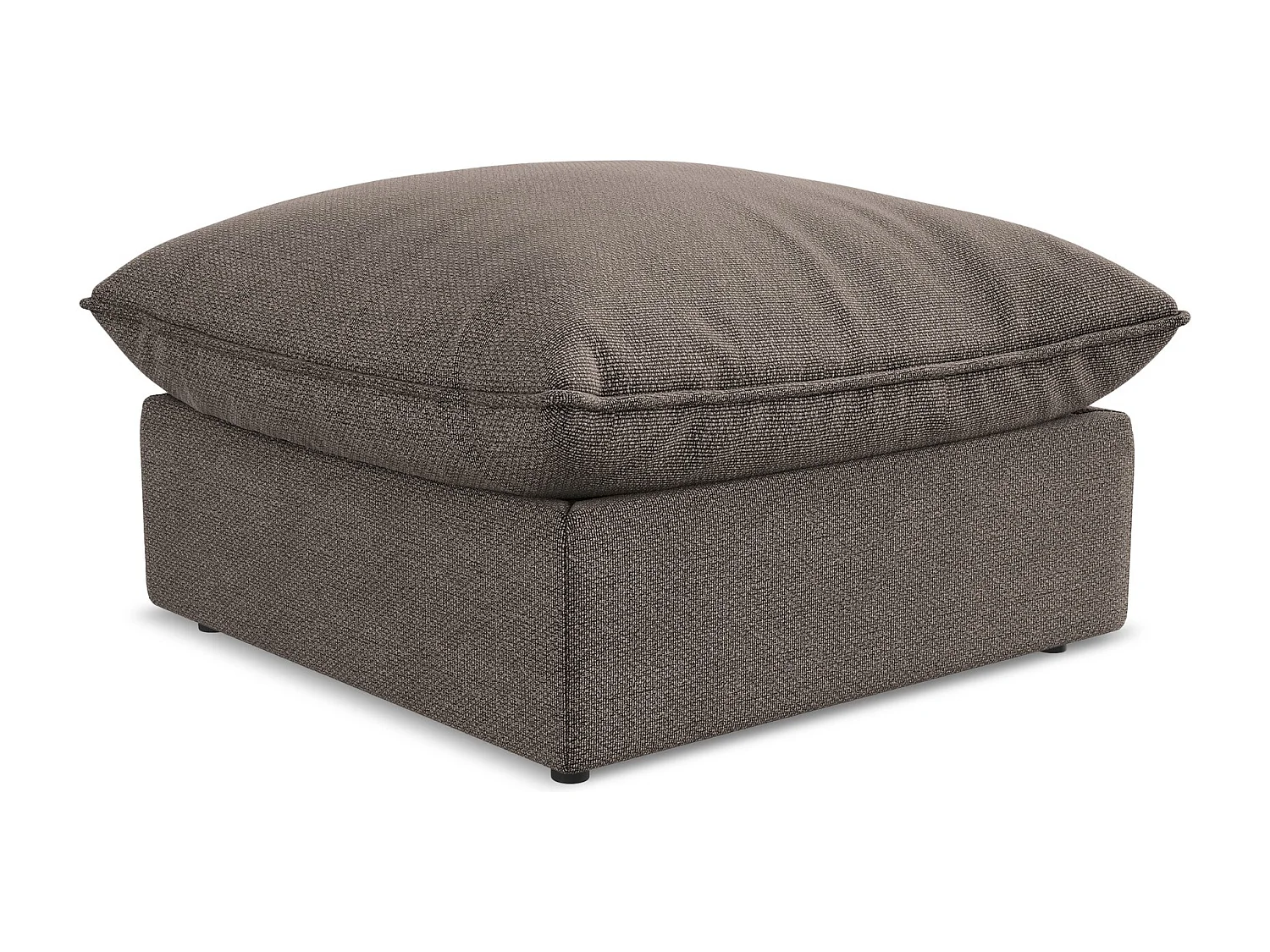 Pouf en tissu bouclette - chocolat - MANAO