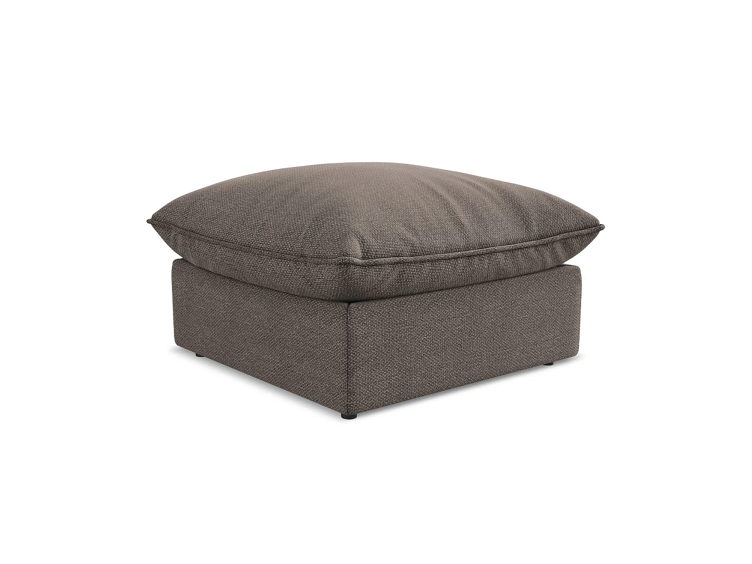 Pouf en tissu bouclette - chocolat - RAVENNA