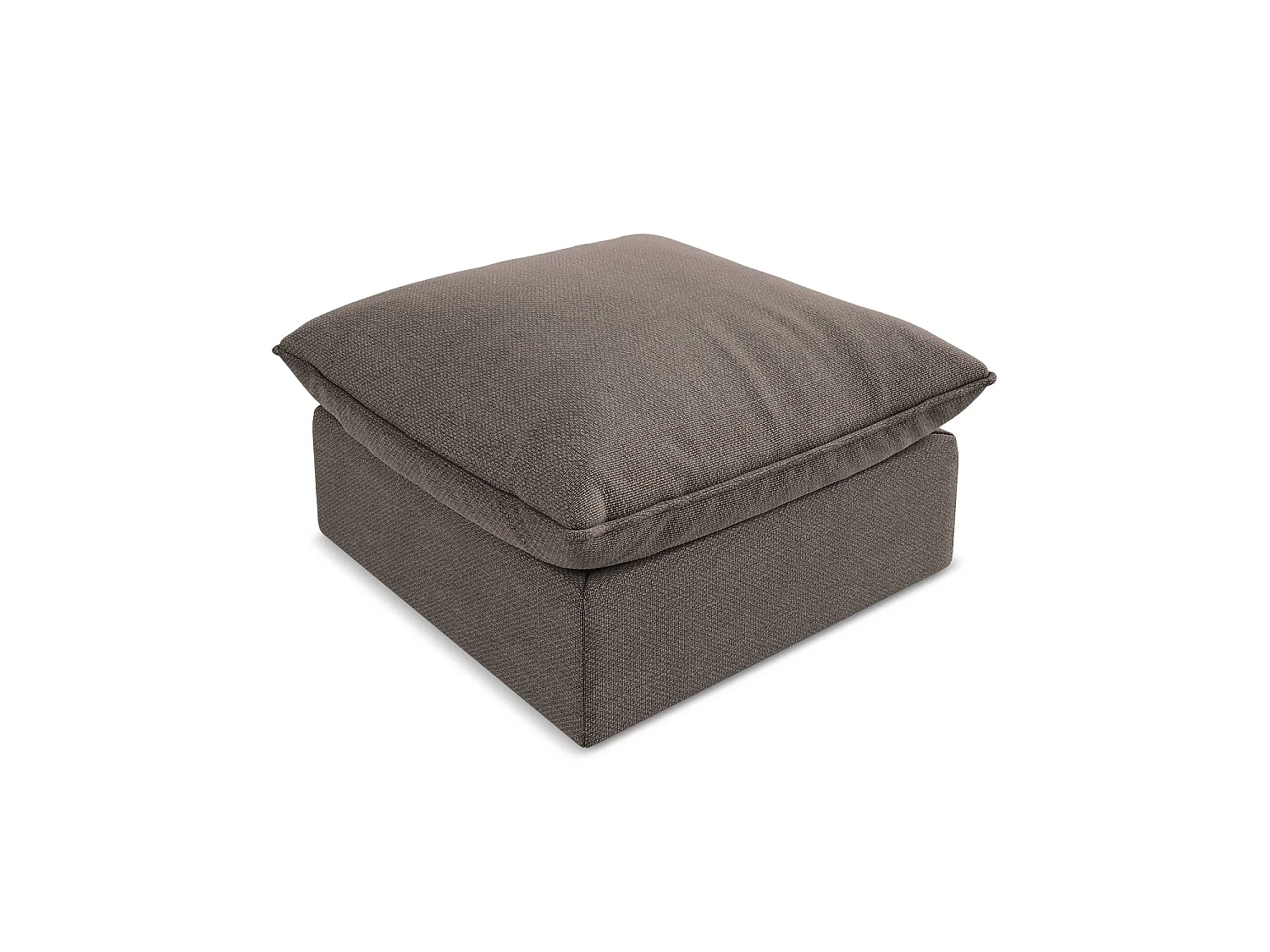 Pouf en tissu bouclette - chocolat - RAVENNA