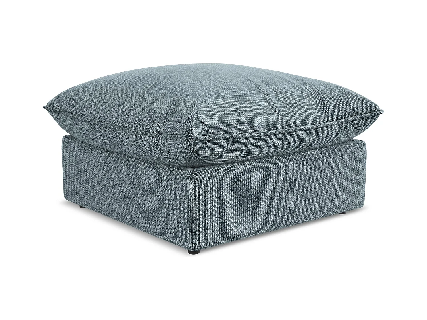 Pouf en tissu bouclette - jeans - MANAO
