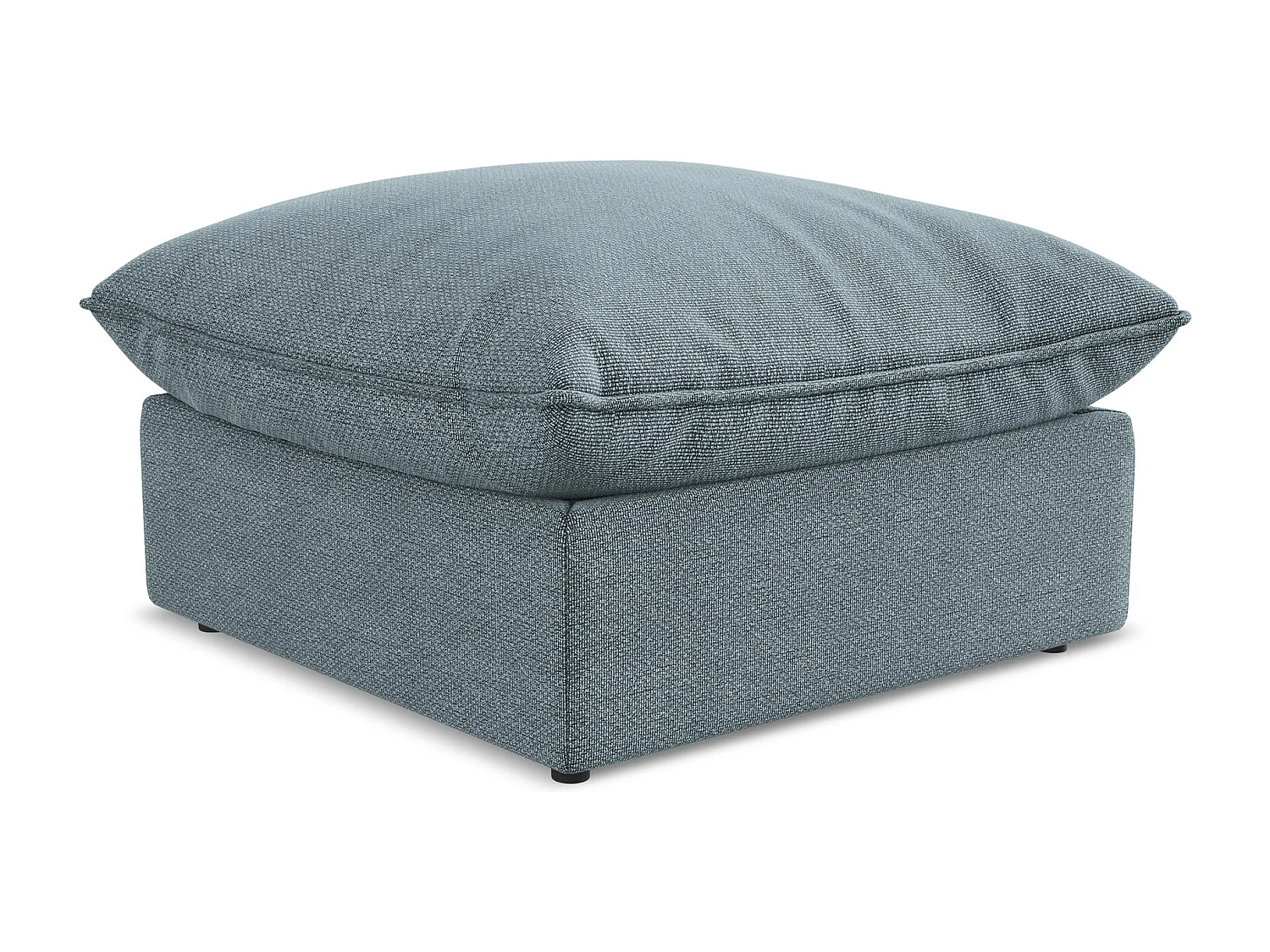 Pouf en tissu bouclette - jeans - MANAO
