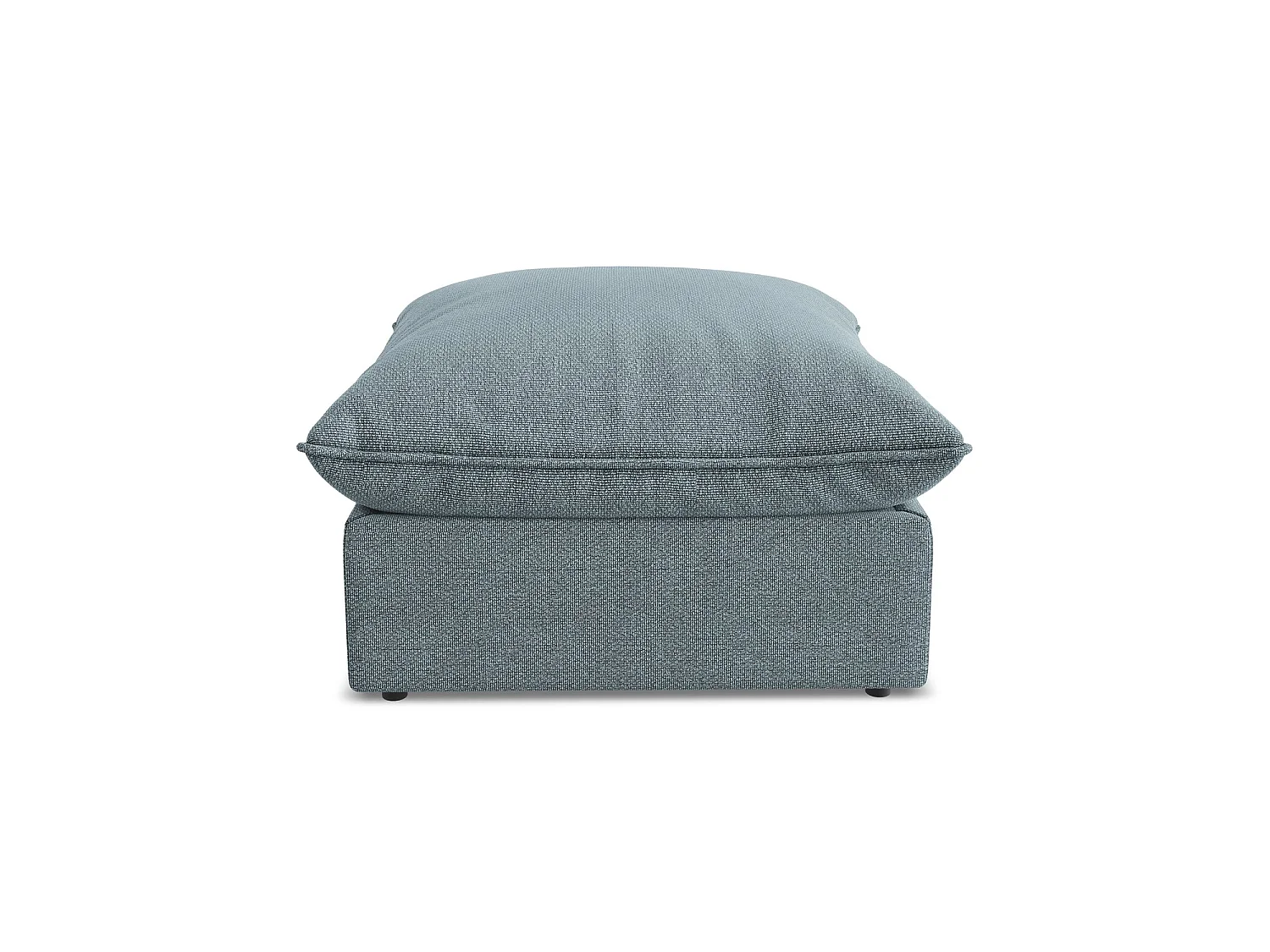 Pouf en tissu bouclette - jeans - RAVENNA