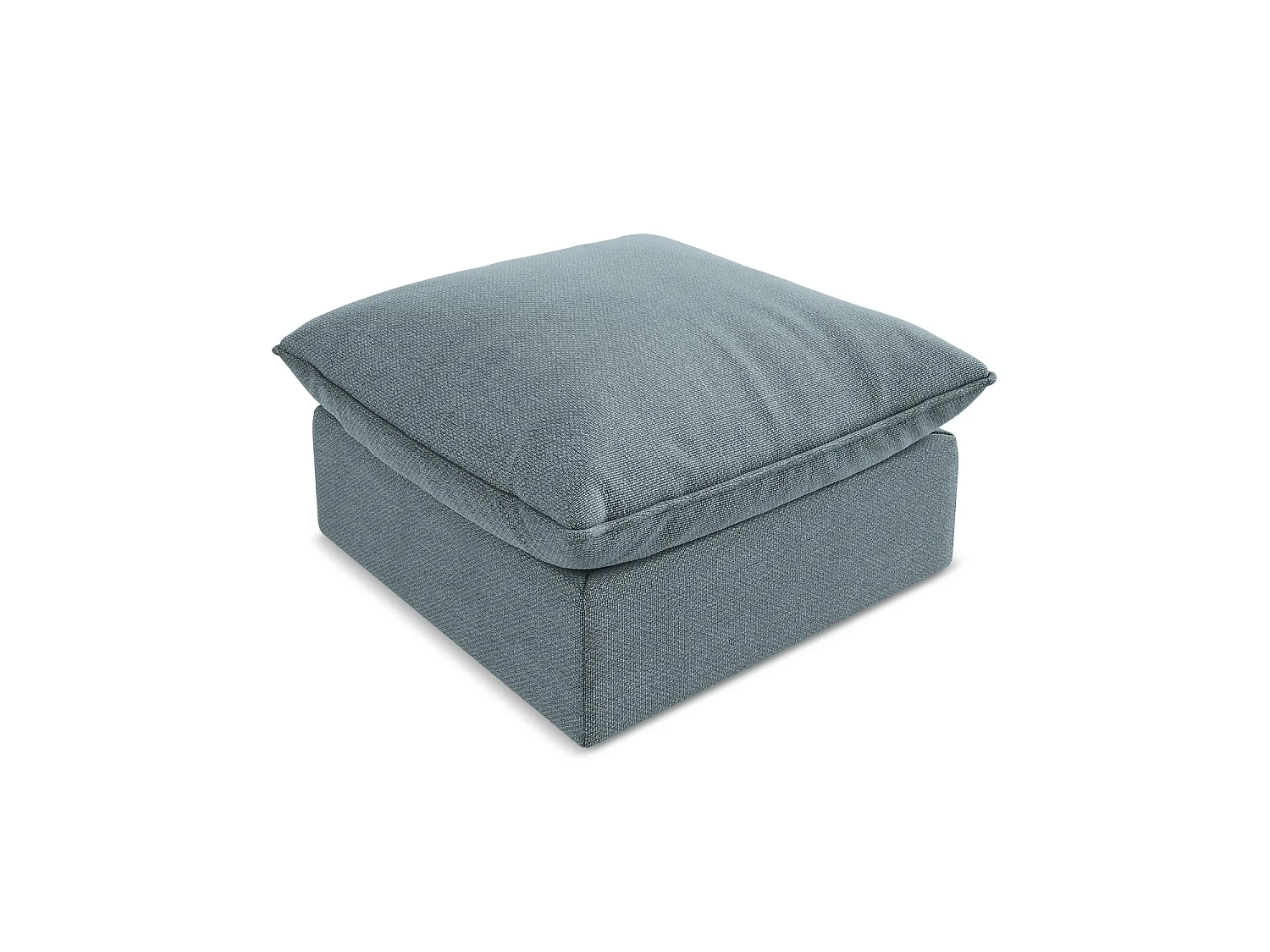 Pouf en tissu bouclette - jeans - RAVENNA