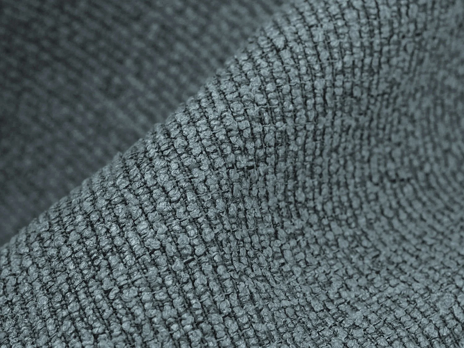 Pouf en tissu bouclette - jeans - RAVENNA