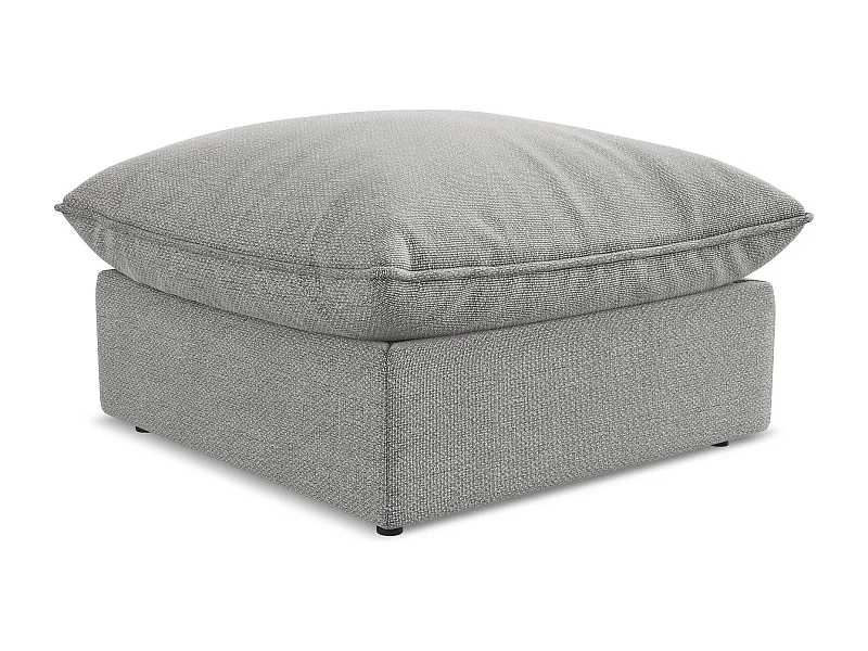 Pouf en tissu bouclette - gris clair - MANAO