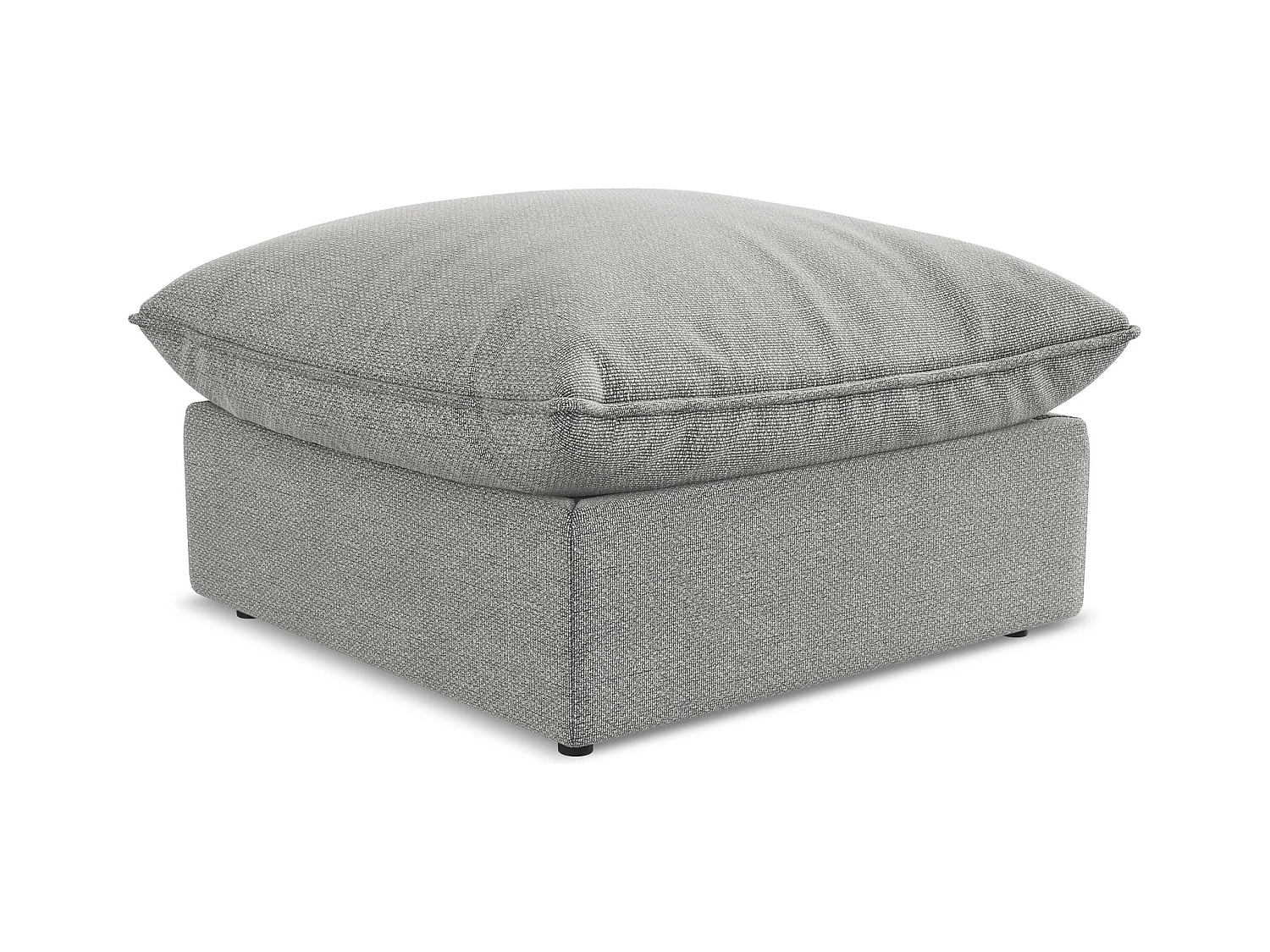Pouf en tissu bouclette - gris clair - MANAO