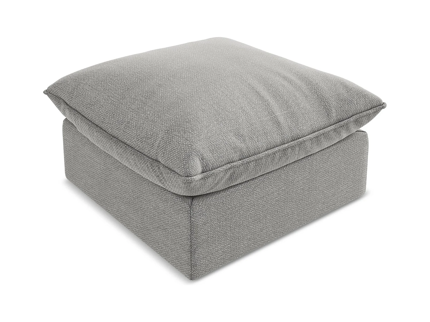 Pouf en tissu bouclette - gris clair - MANAO