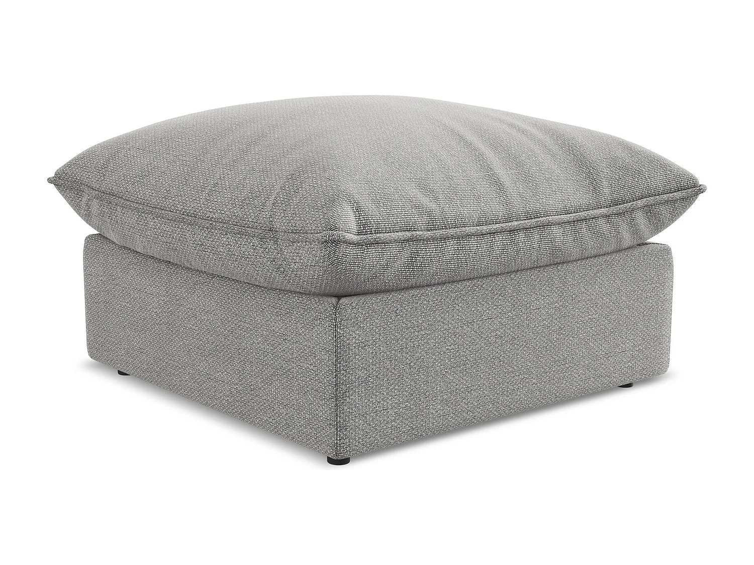 Pouf en tissu bouclette - gris clair - MANAO