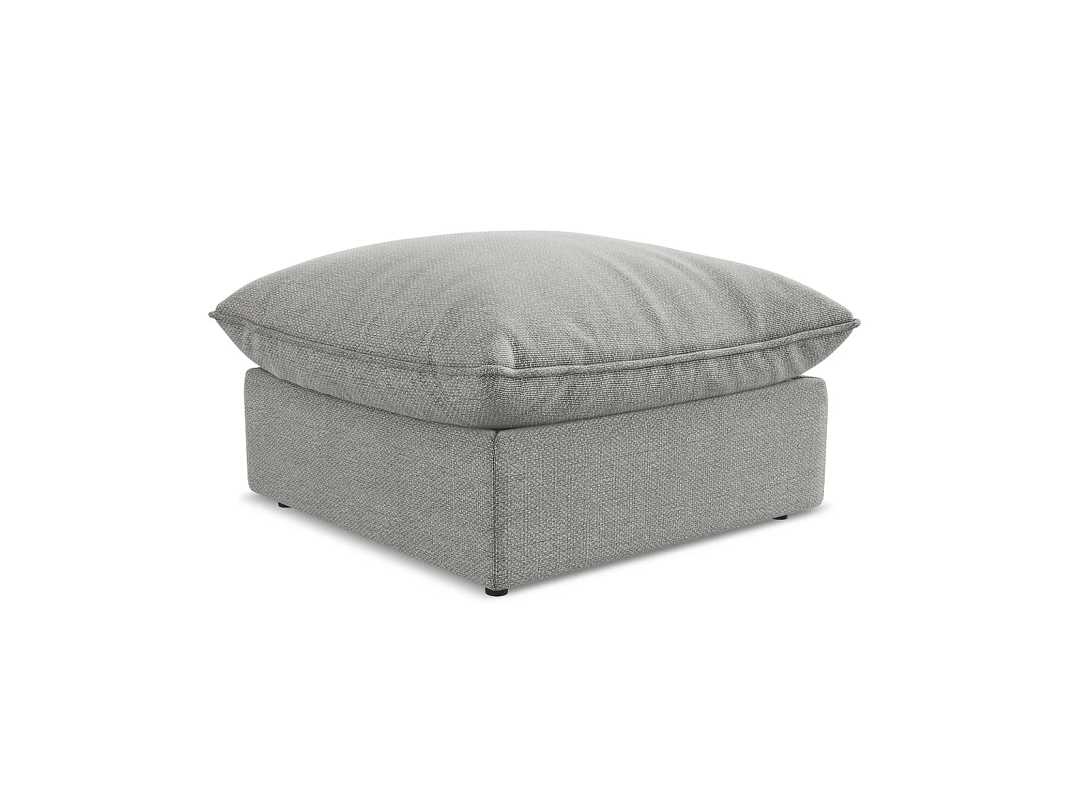 Pouf en tissu bouclette - gris clair - RAVENNA