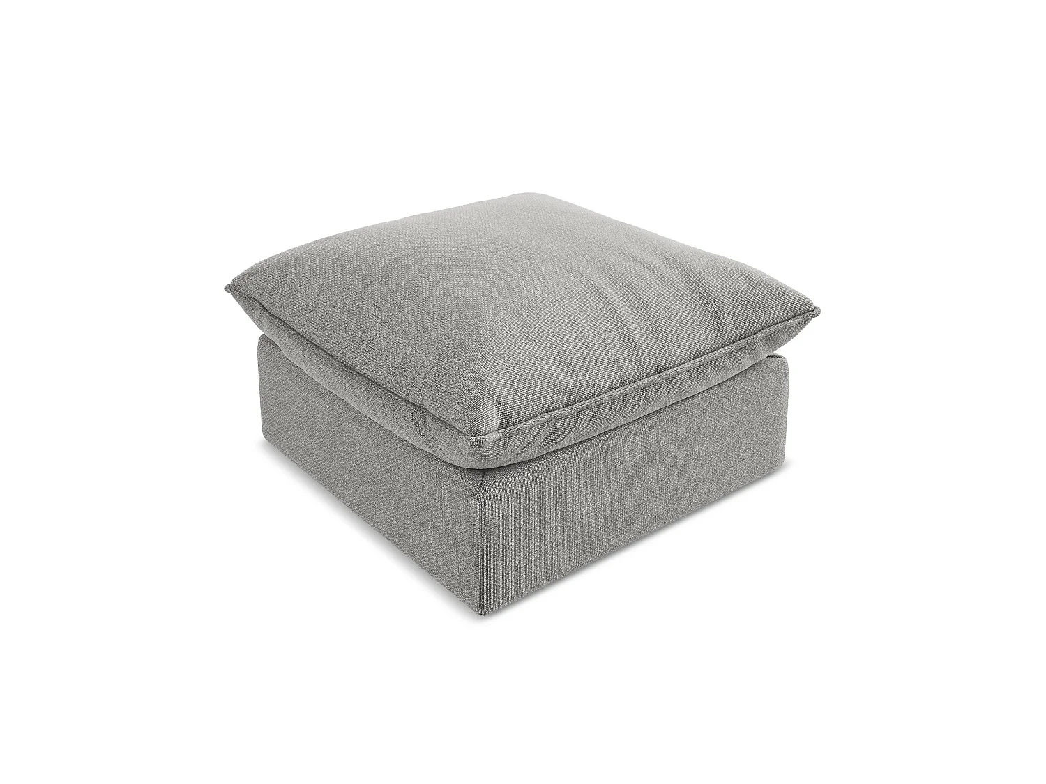 Pouf en tissu bouclette - gris clair - RAVENNA