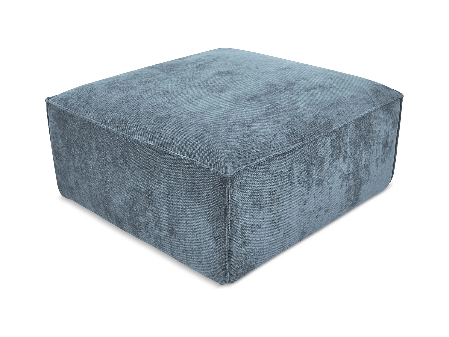 Pouf en tissu chenille - jeans - HANA