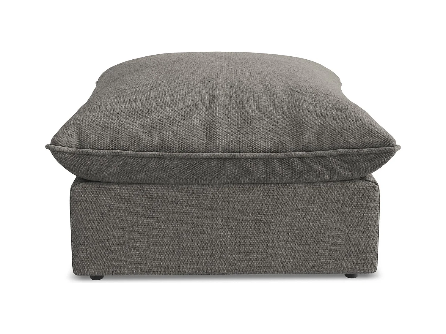 Pouf en tissu texturé - gris foncé - MANAO