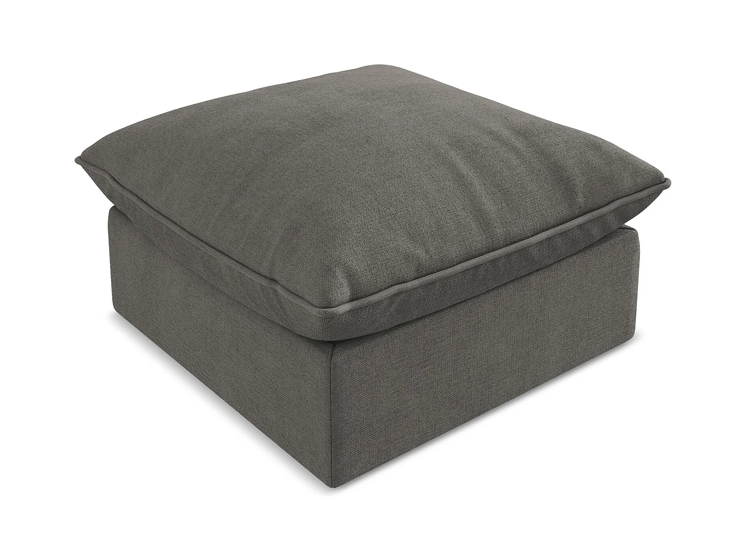 Pouf en tissu texturé - gris foncé - MANAO
