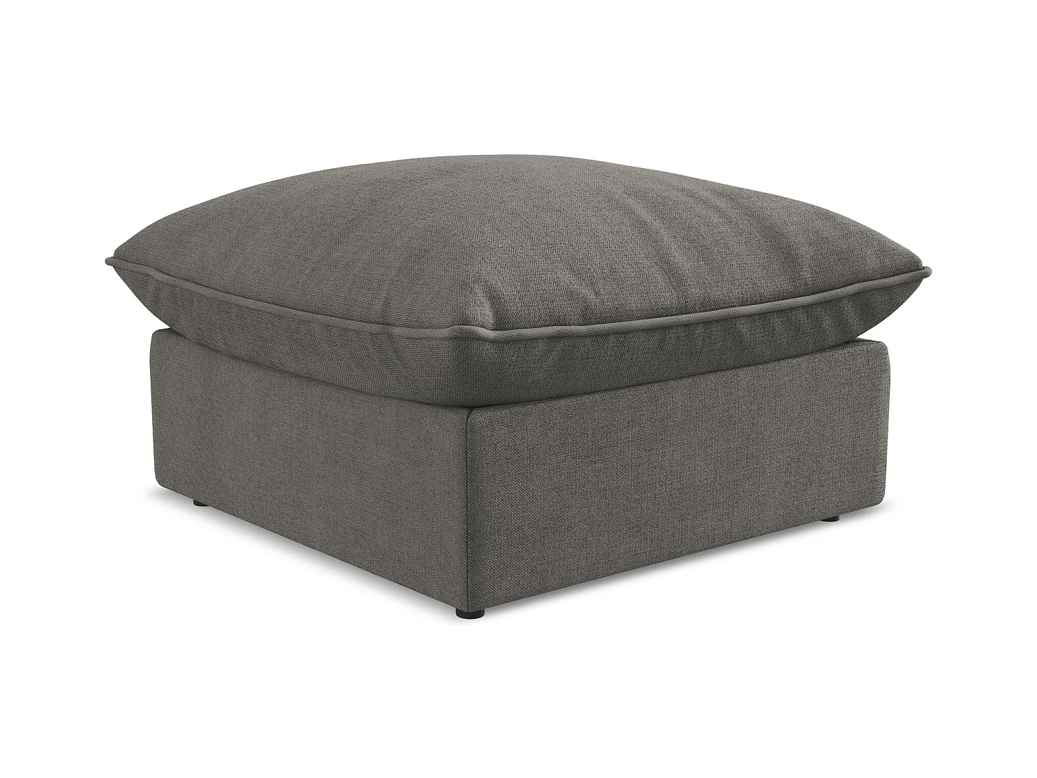 Pouf - Hocker - Strukturstoff - Dunkelgrau - MANAO