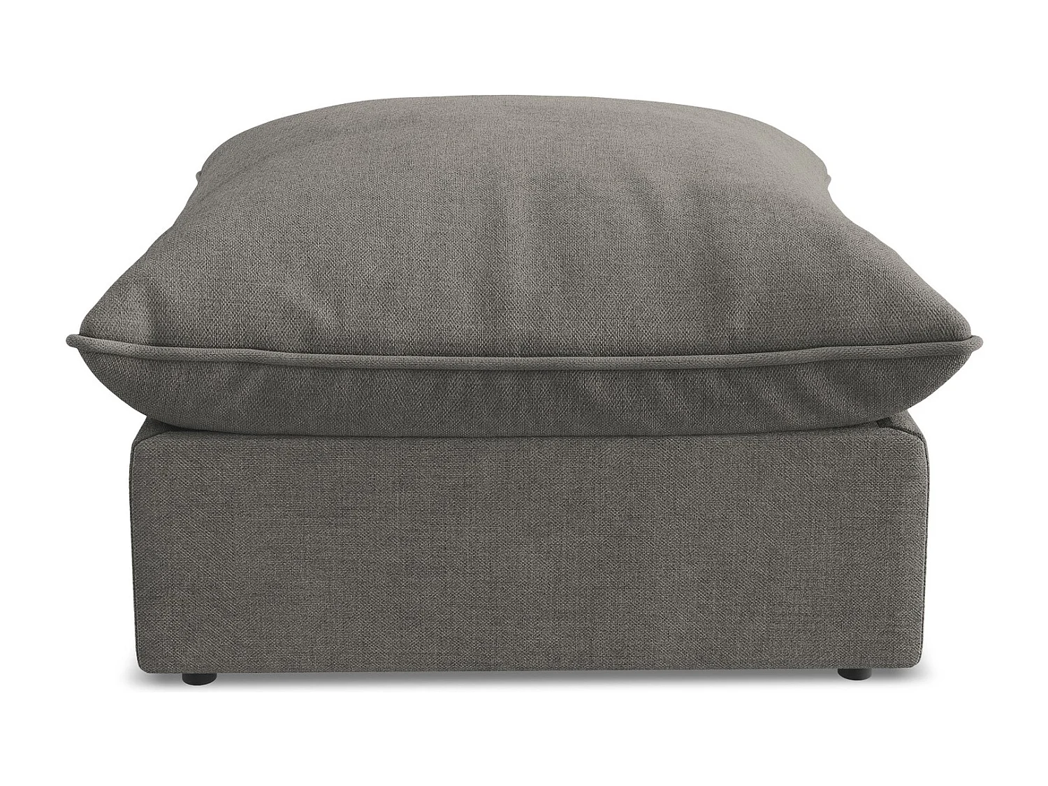 Pouf en tissu texturé - gris foncé - MANAO