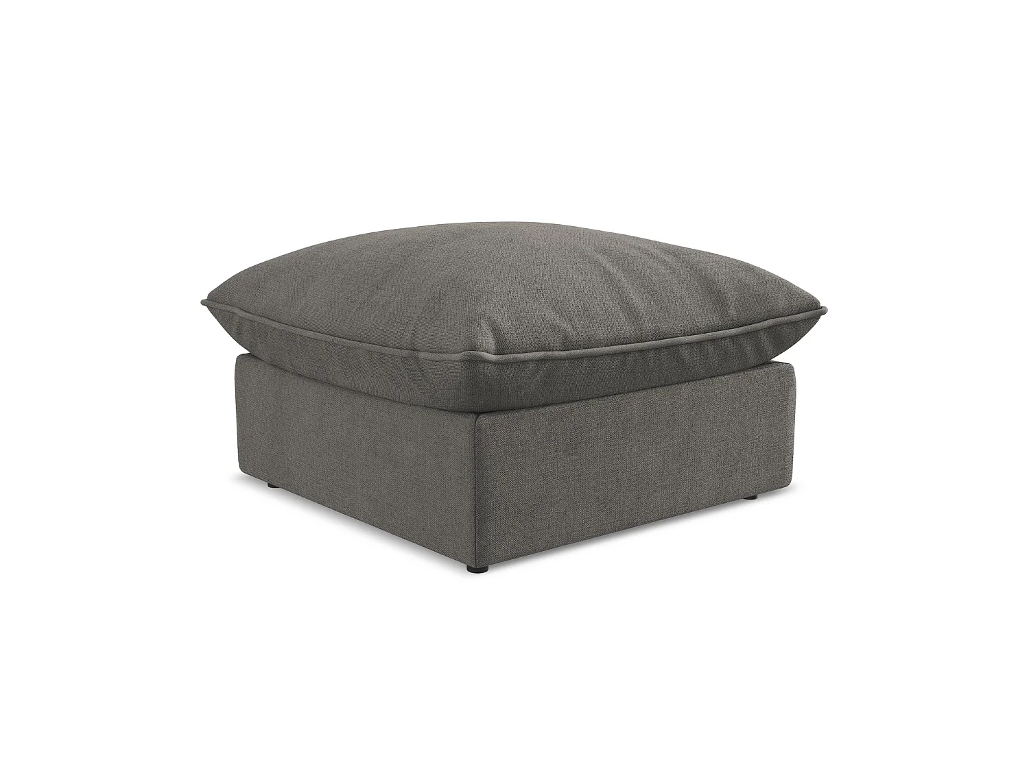 Pouf - Hocker - Strukturstoff - Dunkelgrau - RAVENNA