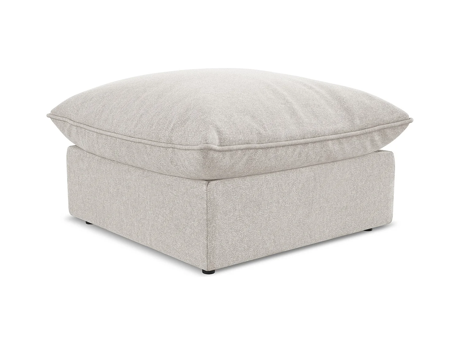 Poef van lichtbeige velours - MANAO