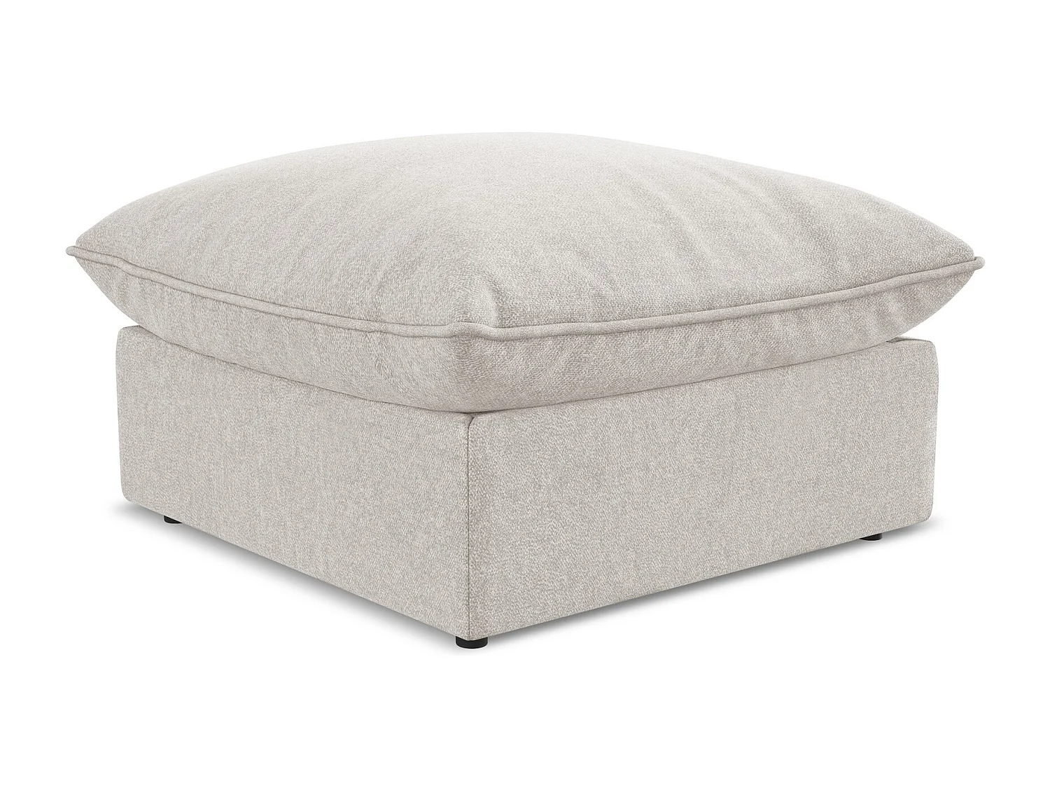 Poef van lichtbeige velours - MANAO