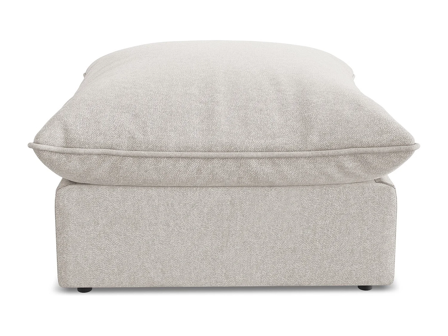 Poef van lichtbeige velours - MANAO