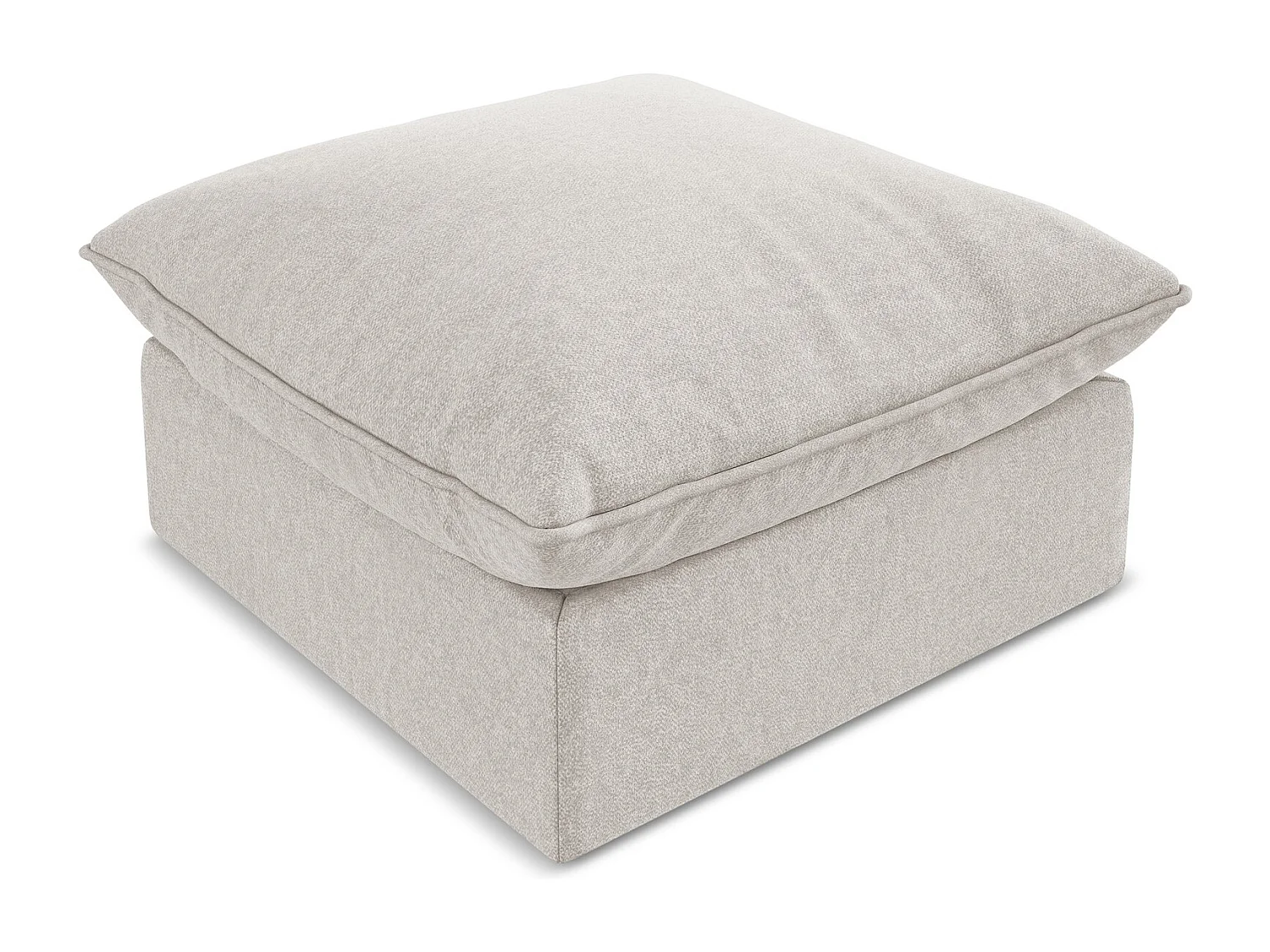 Poef van lichtbeige velours - MANAO