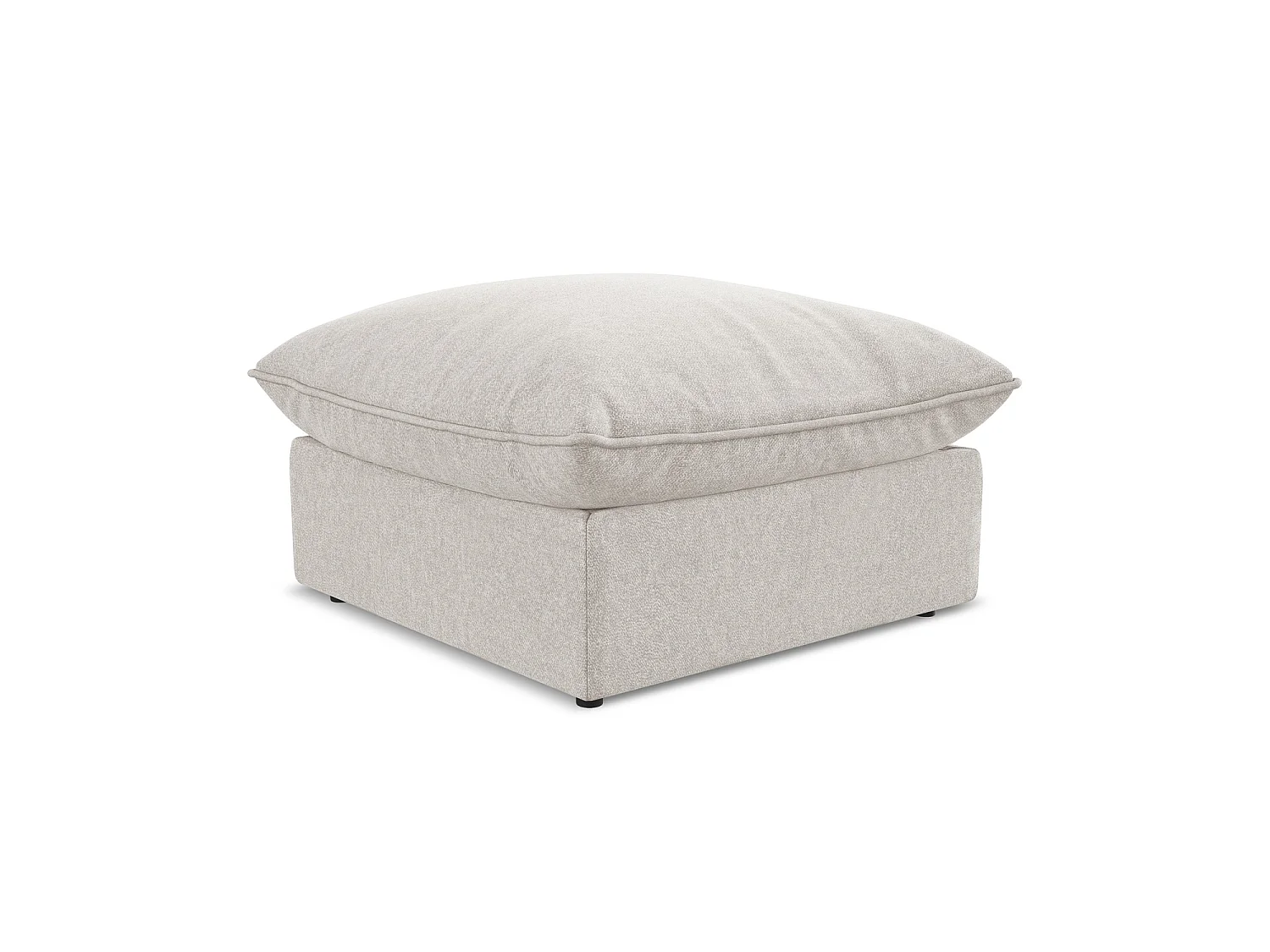 Pouf - Hocker - Samt - Hell beige - RAVENNA
