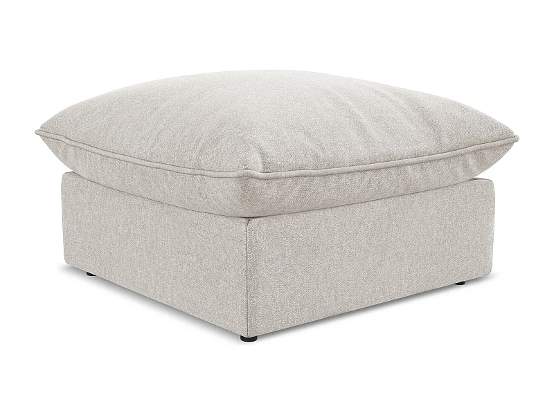 Pouf en velours - beige clair - MANAO