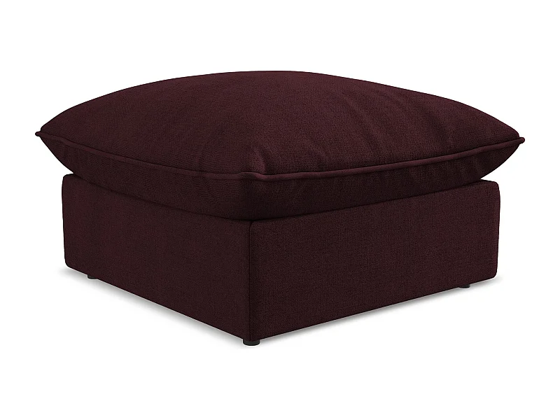 Pufa - z tkaniny strukturalnej - bordo - MANAO