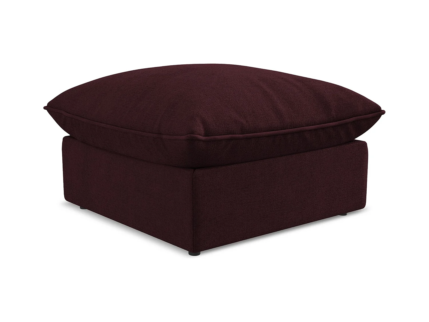 Pouf en tissu texturé - bordeaux - MANAO