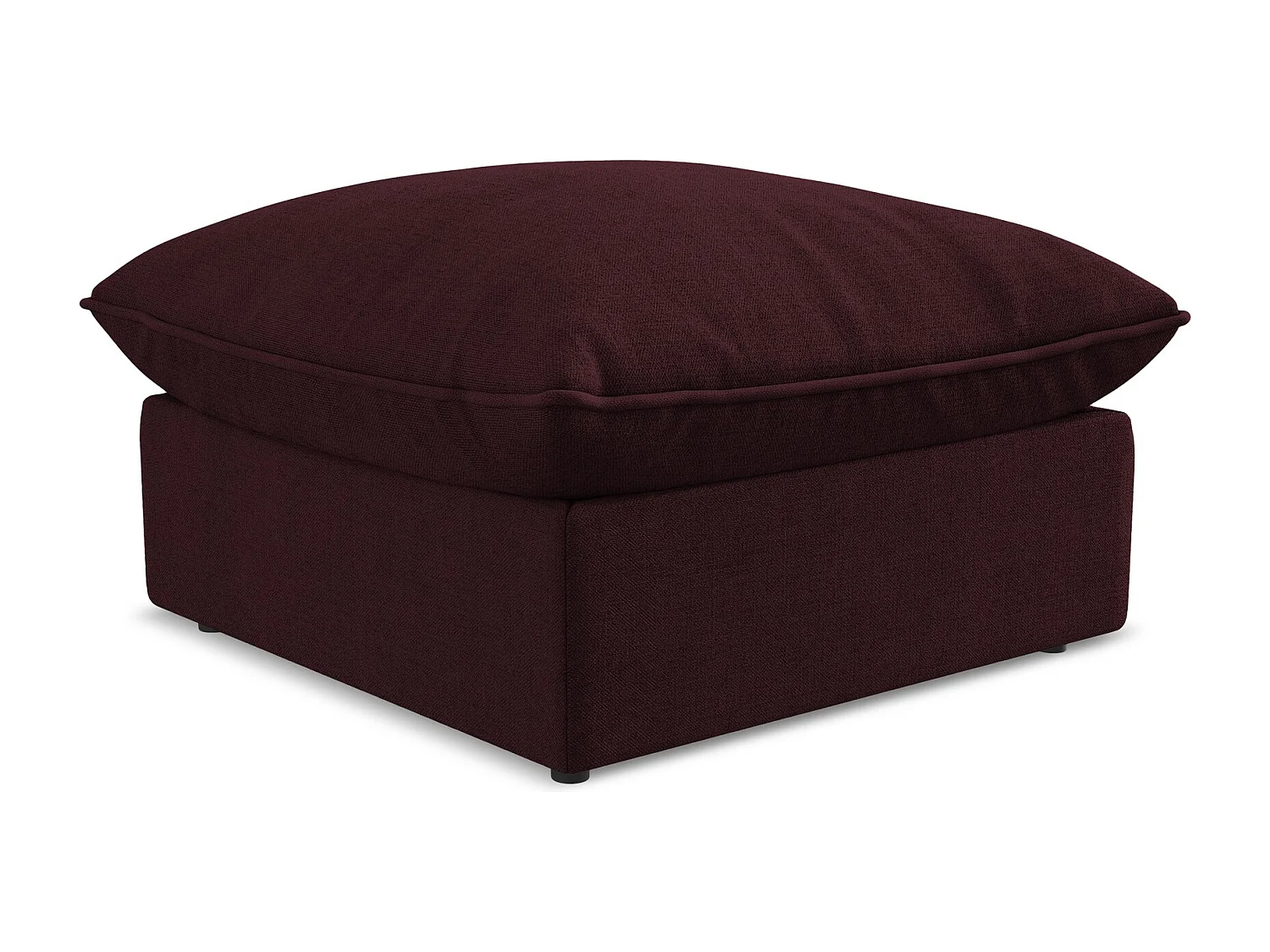 Pouf en tissu texturé - bordeaux - MANAO