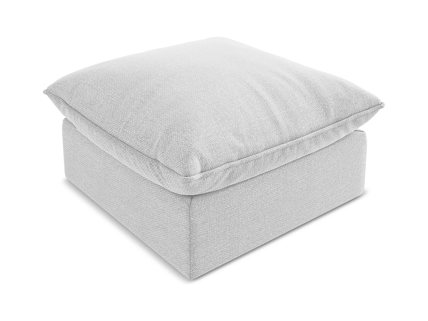 Pouf en tissu bouclette - argent - MANAO