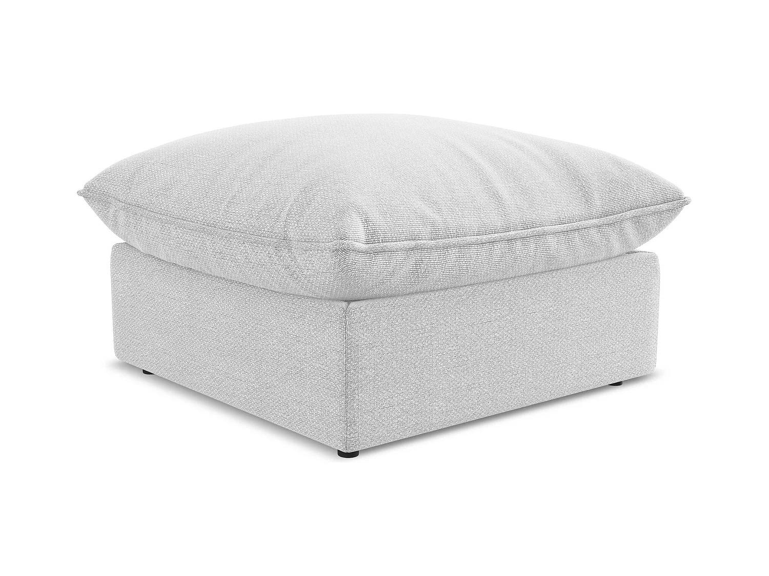 Pouf - Hocker - Bouclé - Silber - MANAO