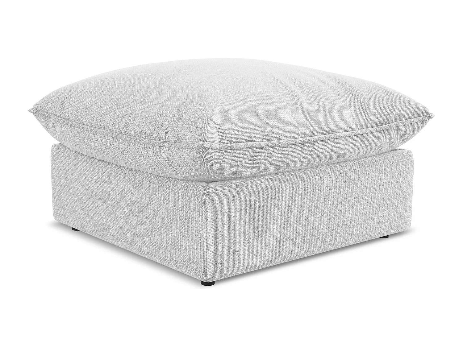 Pouf en tissu bouclette - argent - MANAO