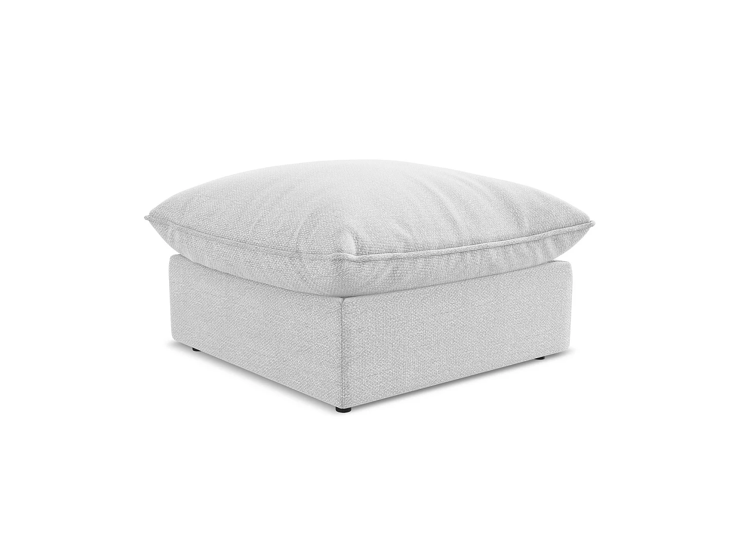 Pouf en tissu bouclette - argent - RAVENNA