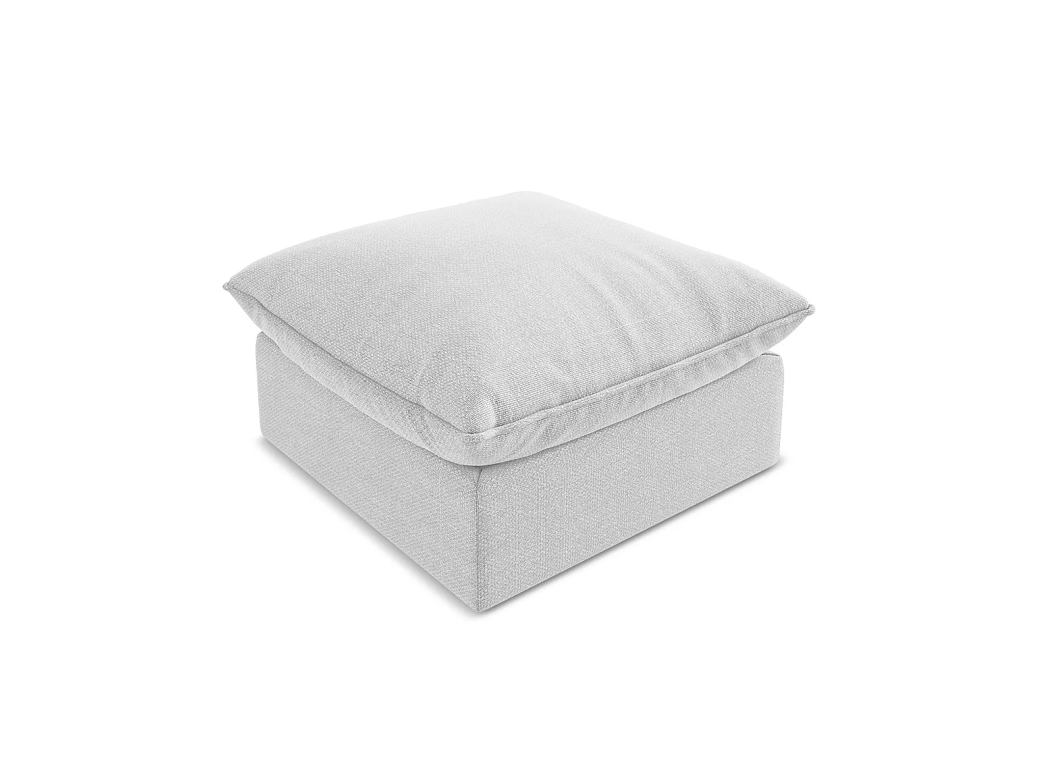 Pouf en tissu bouclette - argent - RAVENNA