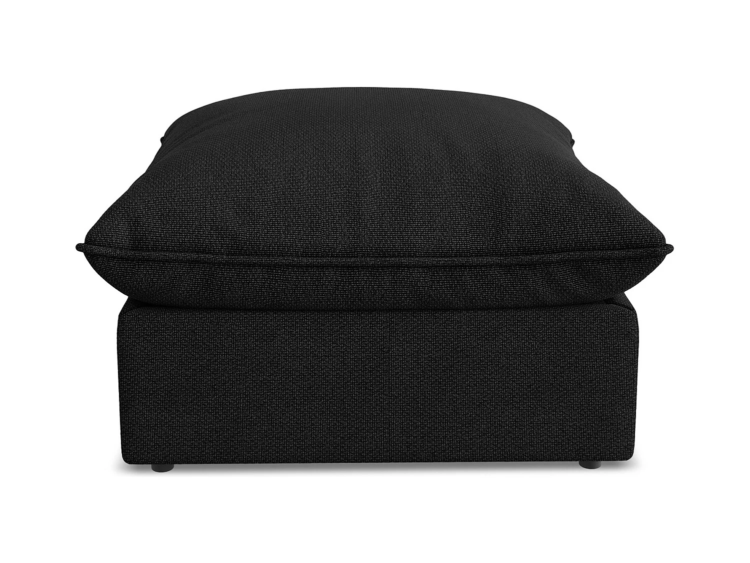 Pouf en tissu bouclette - noir - MANAO