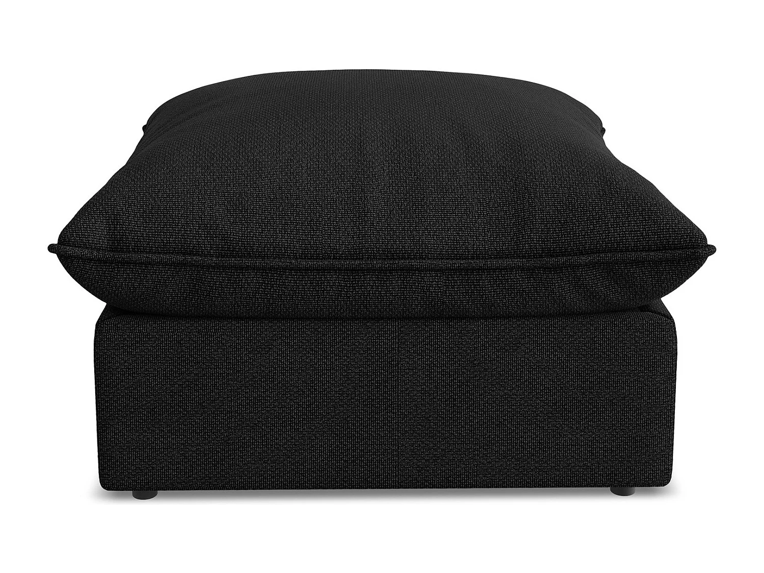 Pouf en tissu bouclette - noir - MANAO