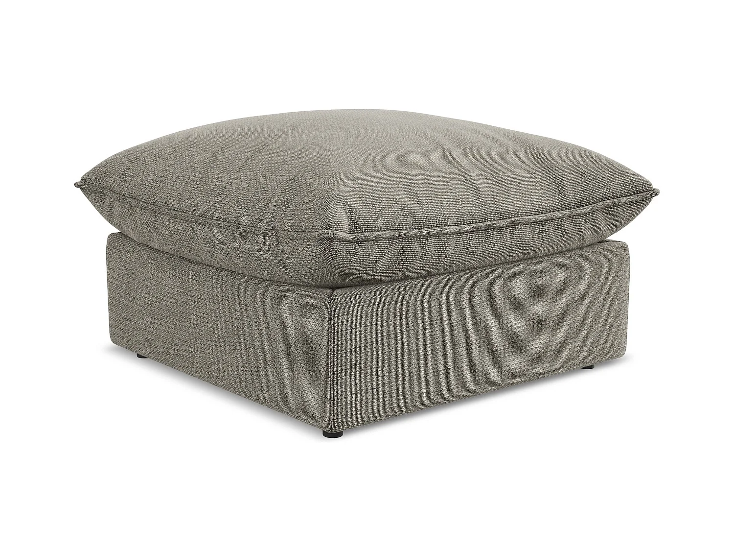 Pouf en tissu bouclette - gris - MANAO