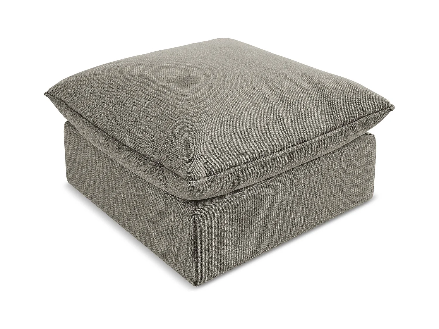 Pouf en tissu bouclette - gris - MANAO