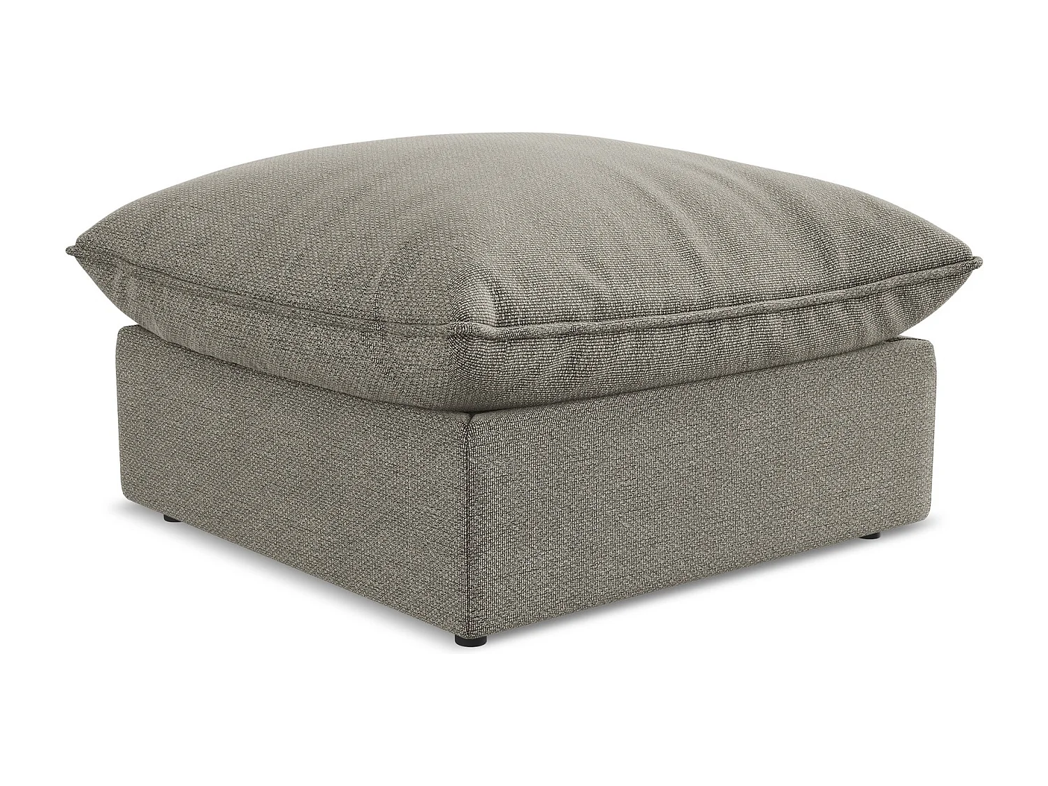 Pouf en tissu bouclette - gris - MANAO