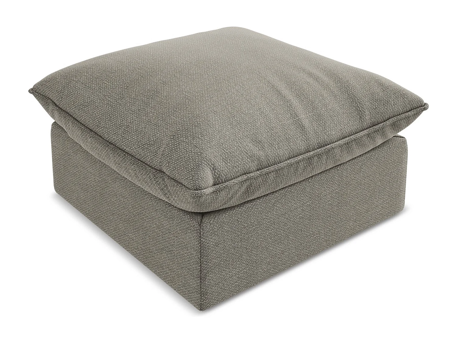 Pouf en tissu bouclette - gris - MANAO
