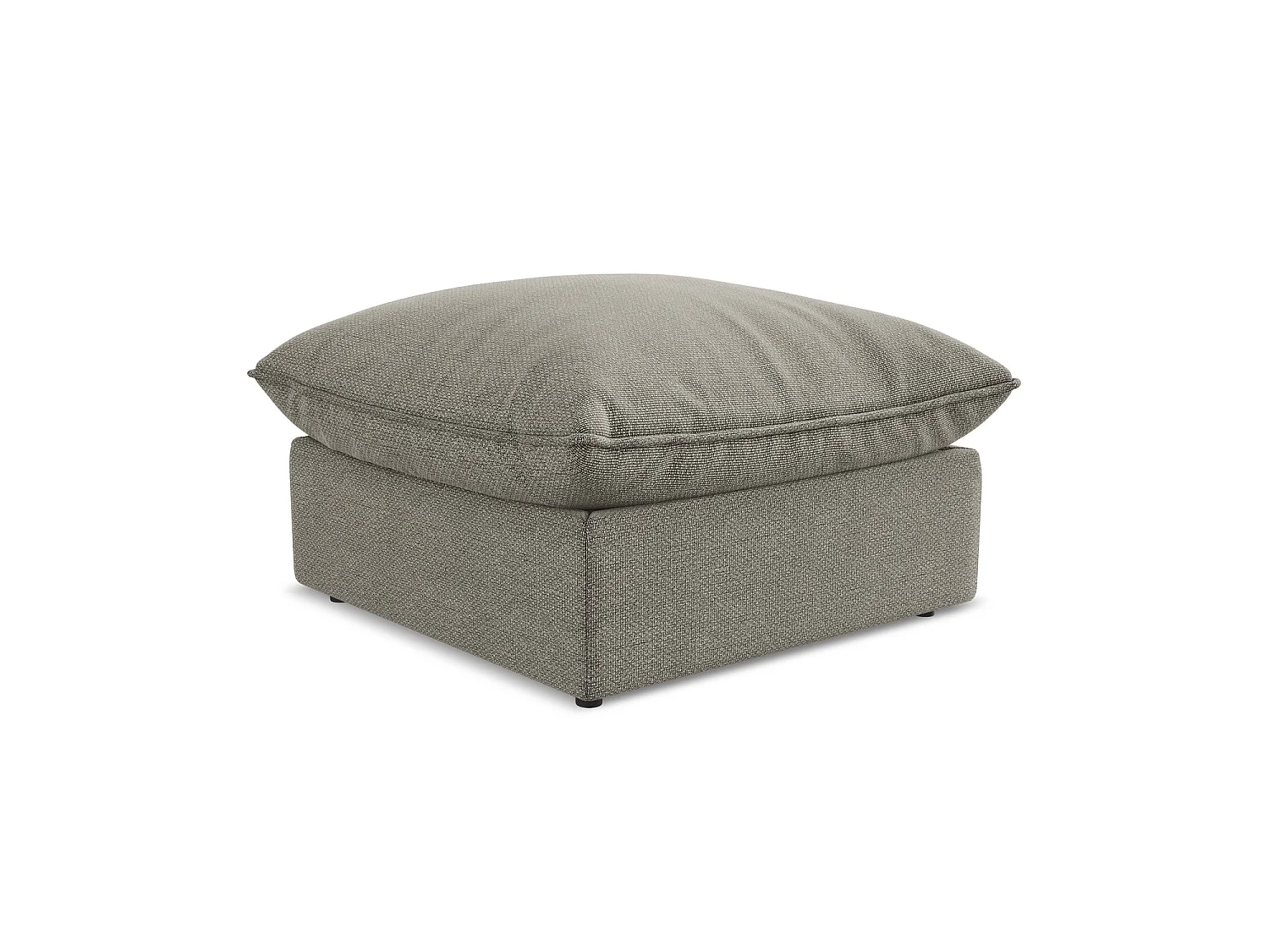 Pouf en tissu bouclette - gris - RAVENNA