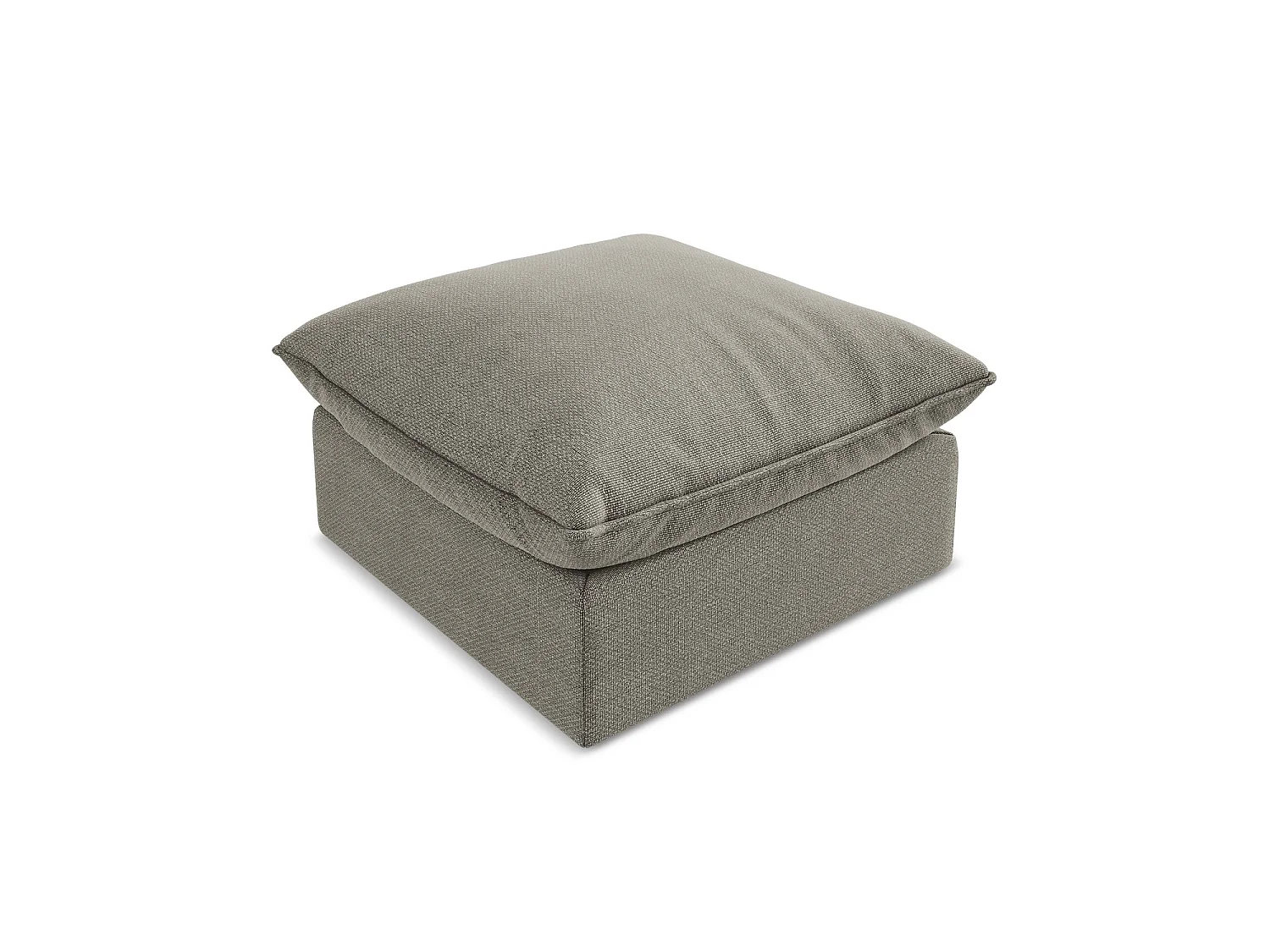Pouf en tissu bouclette - gris - RAVENNA