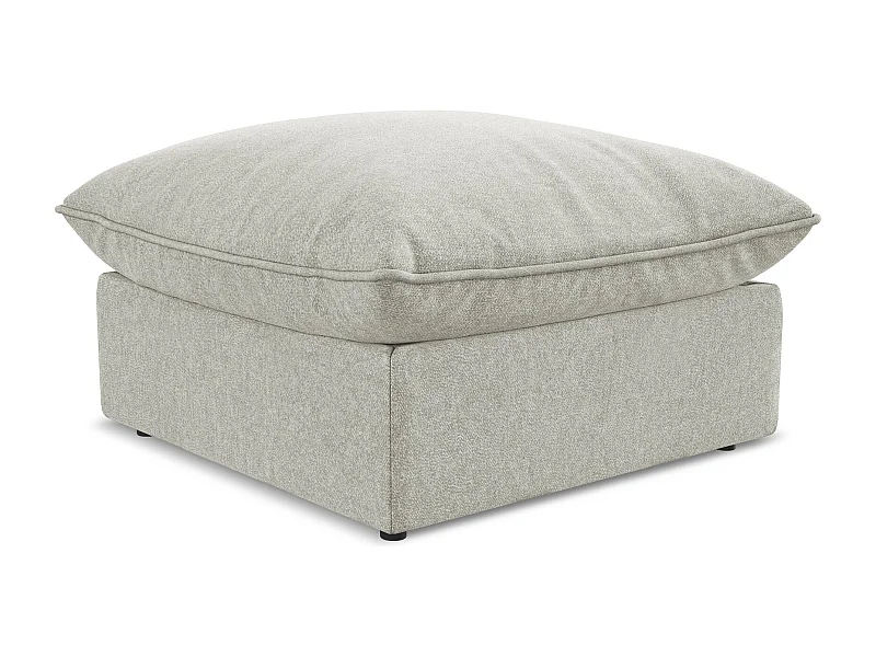 Pouf - Hocker - Samt - Hellgrau - MANAO