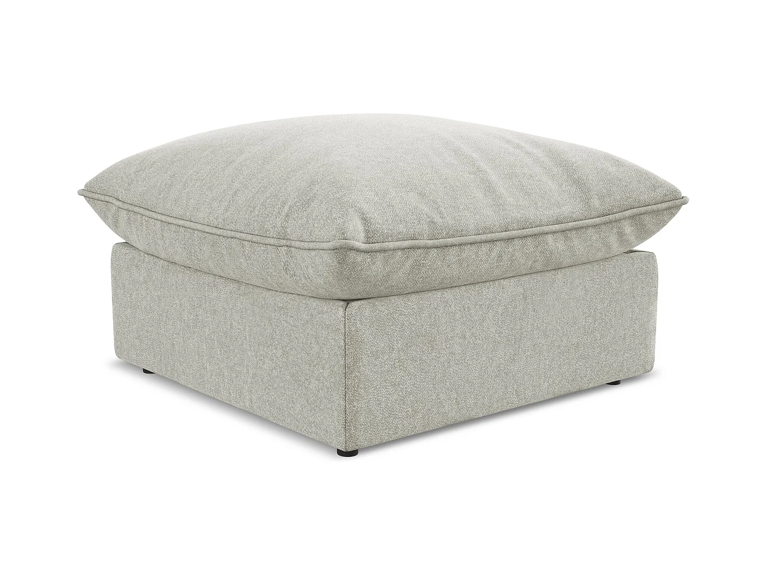 Pouf en velours - gris clair - MANAO